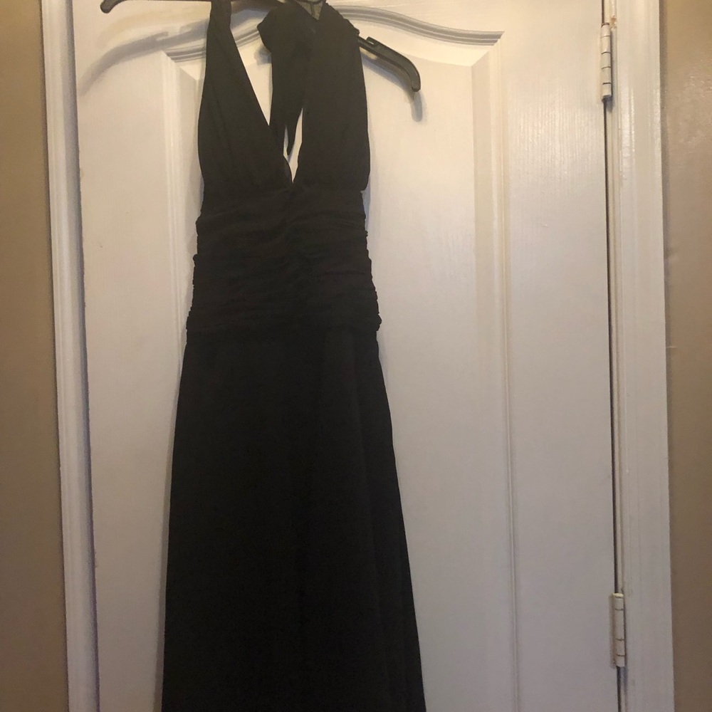 Juniors forever 21 black silk halter dress